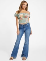 Nadina Smocked Floral Top | GUESS Factory