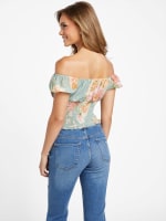 Nadina Smocked Floral Top | GUESS Factory