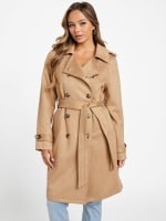 Leah Faux-Suede Trench Coat | GUESS Factory