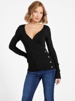 Vicky Surplice Top | GUESS Factory Vicky Surplice Top | GUESS Factory