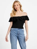 Juno Off-the-Shoulder Crop Top | GUESS Factory Ca