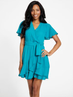 Daphne Solid Short Dress | GUESS Factory Daphne Solid Short Dress | GUESS Factory