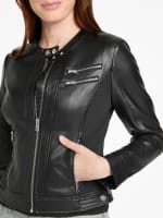ジャケット・アウター AND logo leather jacket Zona Faux-Leather Jacket | GUESS Factory