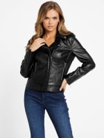 Zita Faux-Leather Moto Jacket | GUESS Factory