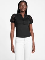 Stacy Lace Sleeve Top | GUESS Factory