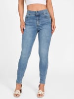 Zulera Rhinestone High-Rise Skinny Jeans | GUESS Factory