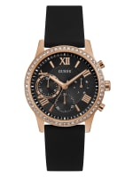 Rose Gold-Tone and Black Multifunction Watch | GUESS Canada
