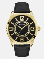 安い Gold-Tone Leather Factory GUESS | Watch Analog 青年漫画