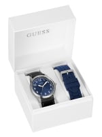 大人 可愛い 服  Analog Blue and Silver-Tone Watch Factory GUESS | Set Box パンツ