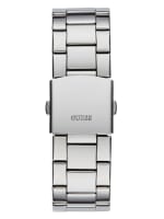 Silver-Tone and Blue Analog Watch