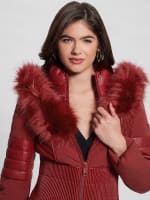 Guess Eco Oxana Quilted Jacket - Red - S