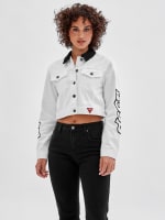 Guess white denim jacket store