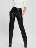 Guess red leather pants top