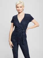 Guess long sleeve denim hot sale jumpsuit