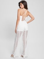 GUESS Elle Lace Jumpsuit White XS