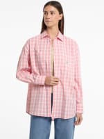 Eco Oversized Plaid Poplin Shirt | GUESS Jeans