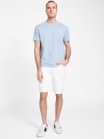 Eco Abby Distressed Straight Denim Shorts | GUESS Factory
