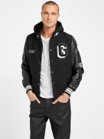 Guess men's hooded varsity jacket hotsell