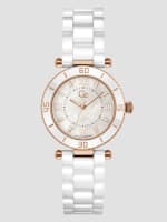 Gc Mother of Pearl and Ceramic Analog Watch GUESS Canada