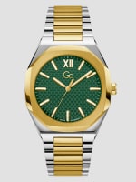 Gc Two-Tone Metal and Green Analog Watch | GUESS Gc Two-Tone Metal and Green Analog Watch | GUESS