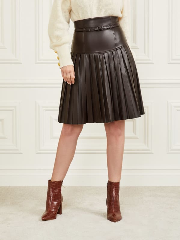 Guess green pleated hot sale skirt