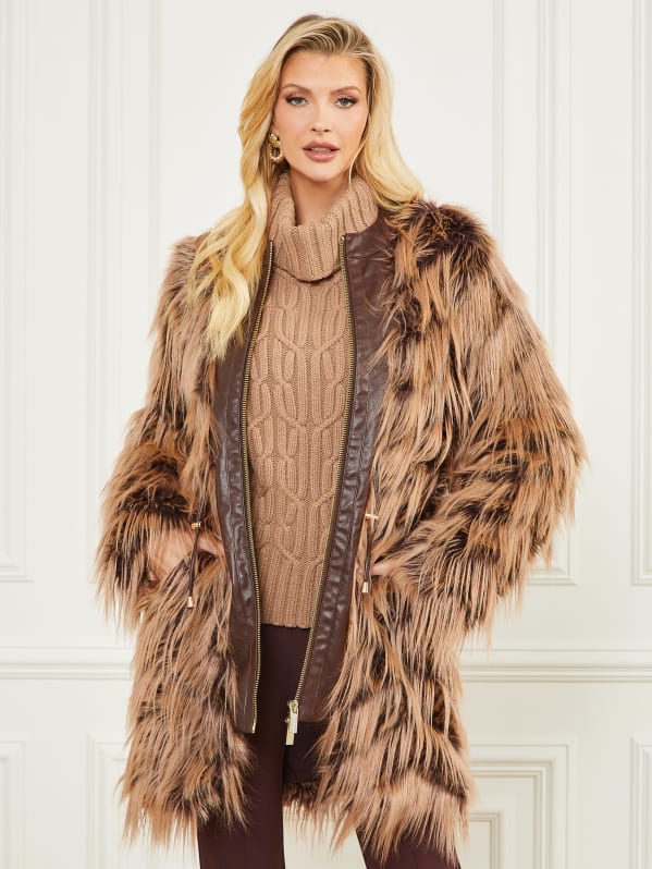 Missguided shaggy coat on sale