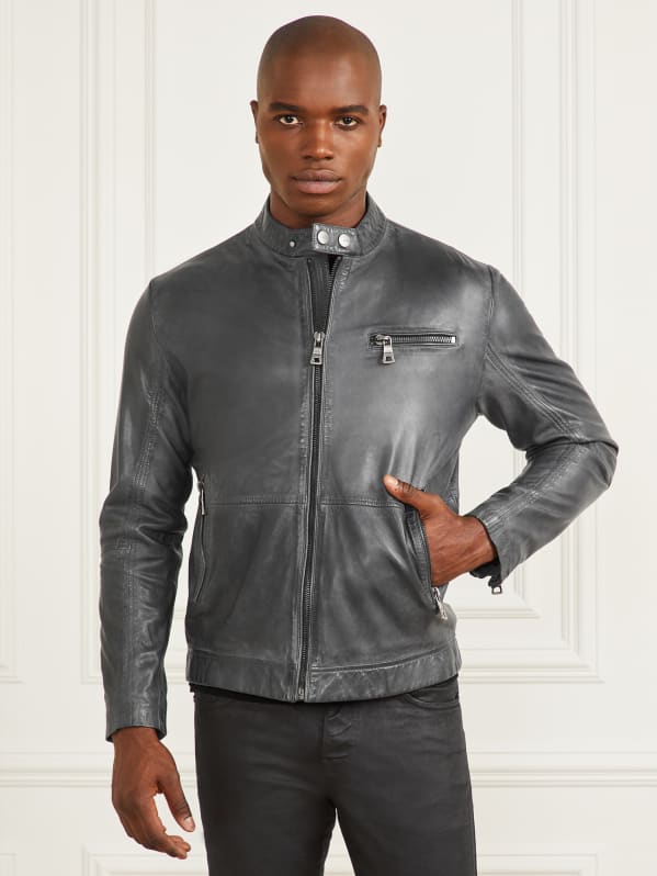 Leather Biker Jacket GUESS