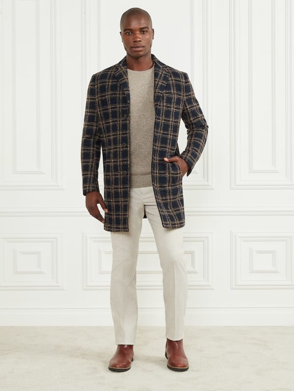 Daily Single Breasted Wool Blend Coat GUESS