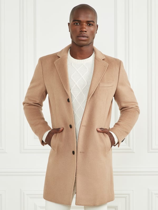 Single Breasted Wool-Blend Coat | GUESS