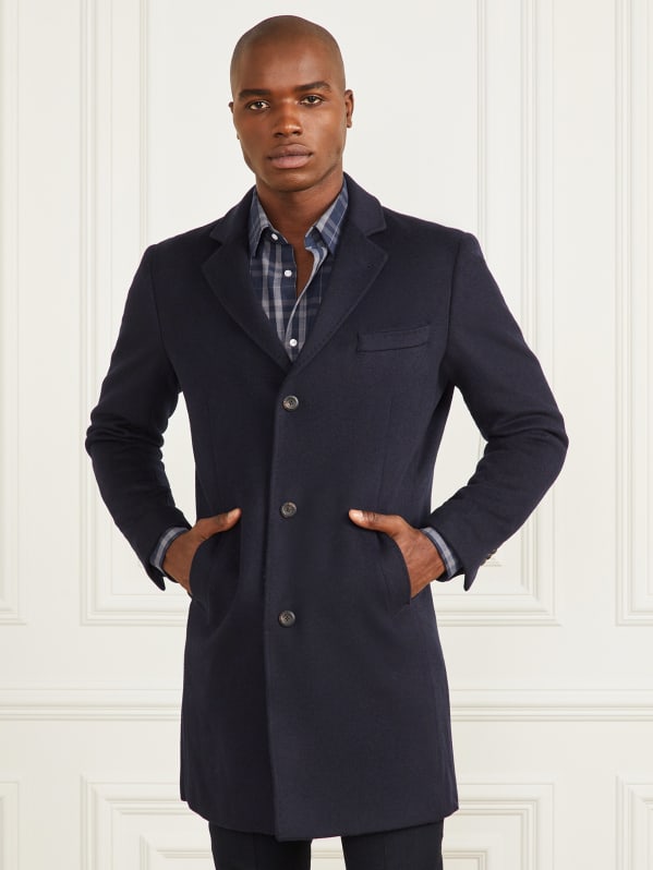 Single breasted cheap wool blend coat