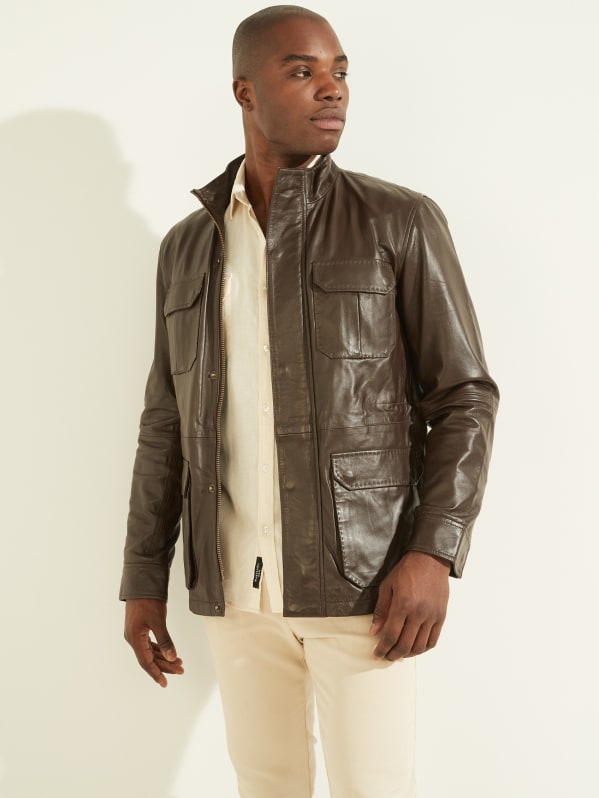 Leather Field Jacket | GUESS 