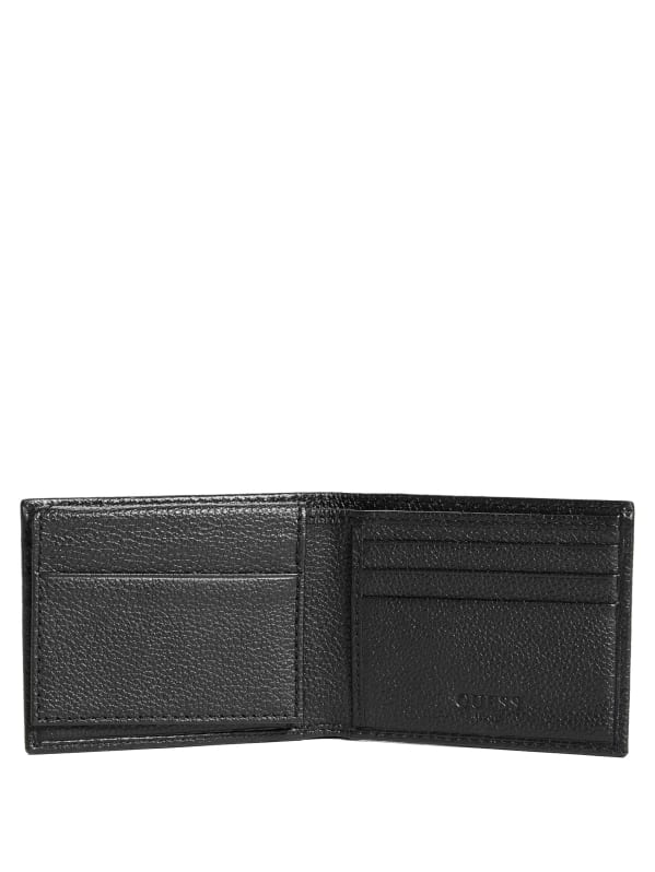 Black leather guess wallet store