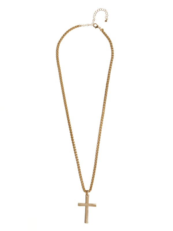 A gold chain with best sale a cross