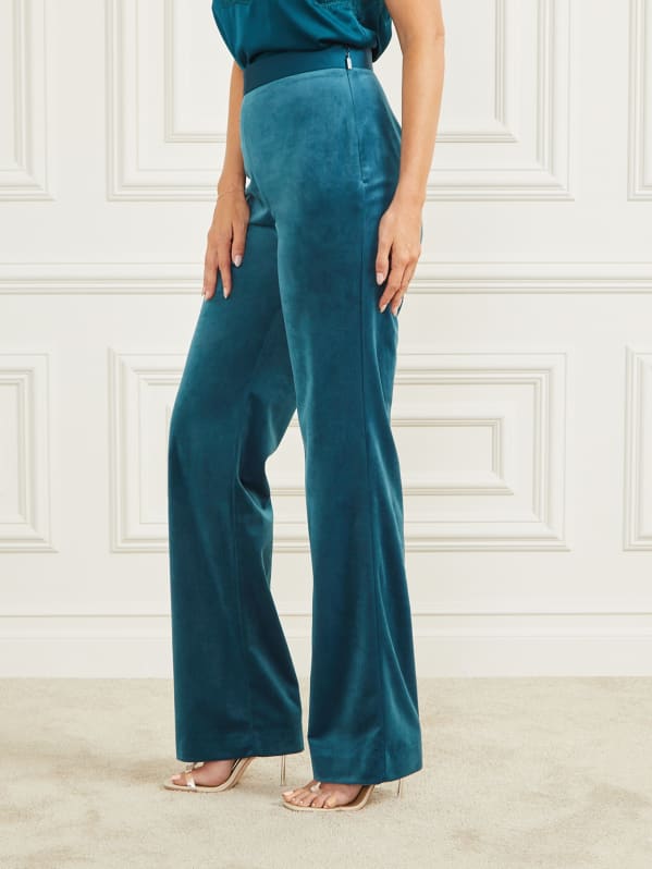 Teal Velvet Pants -  Canada