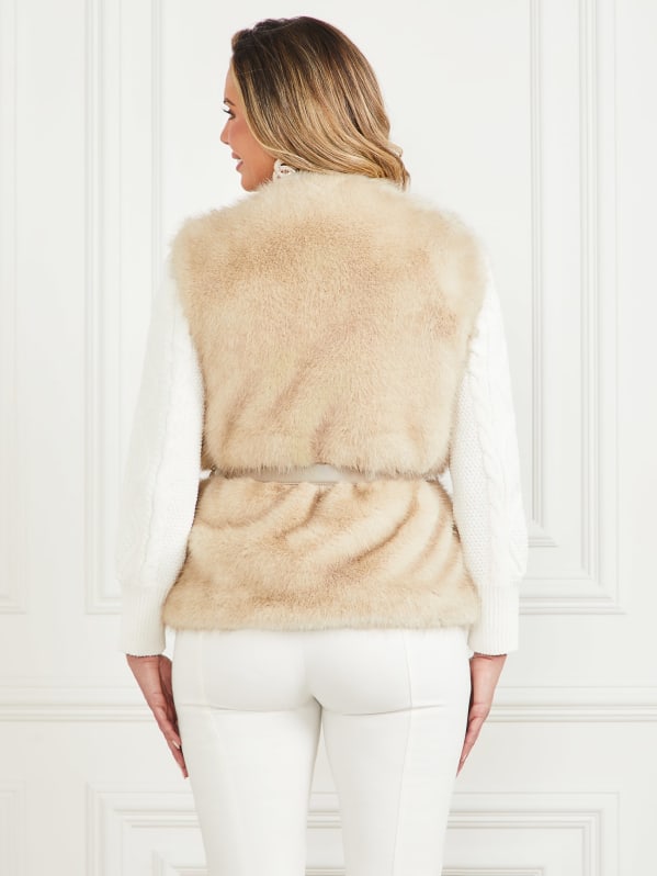 Cream fuzzy vest hotsell