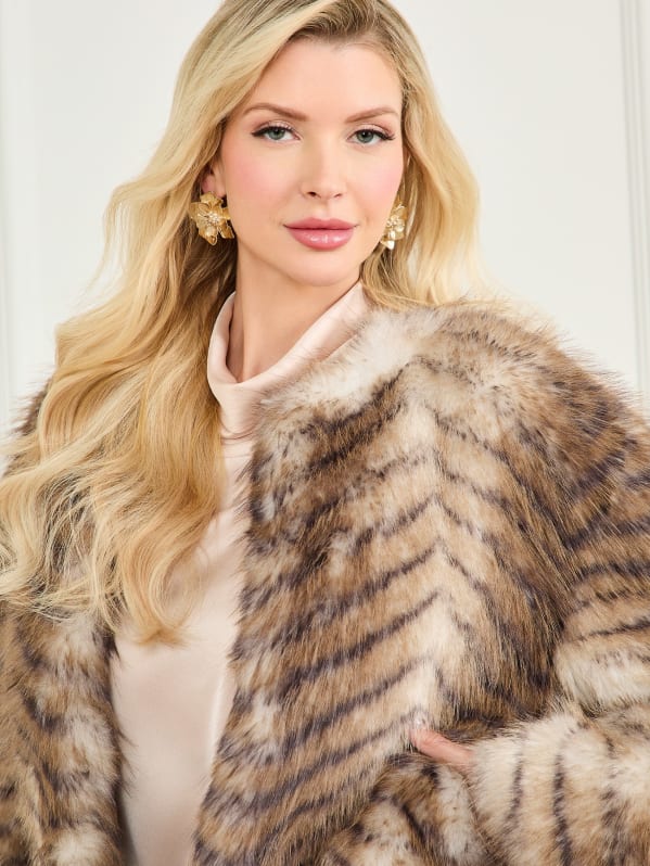 Guess rabbit fur jacket new arrivals