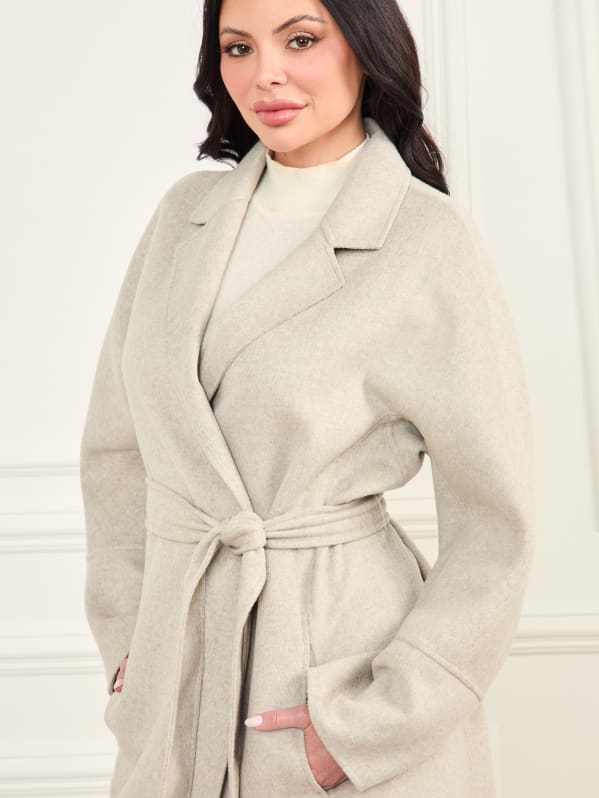 Maxime Wool Blend Coat GUESS Canada