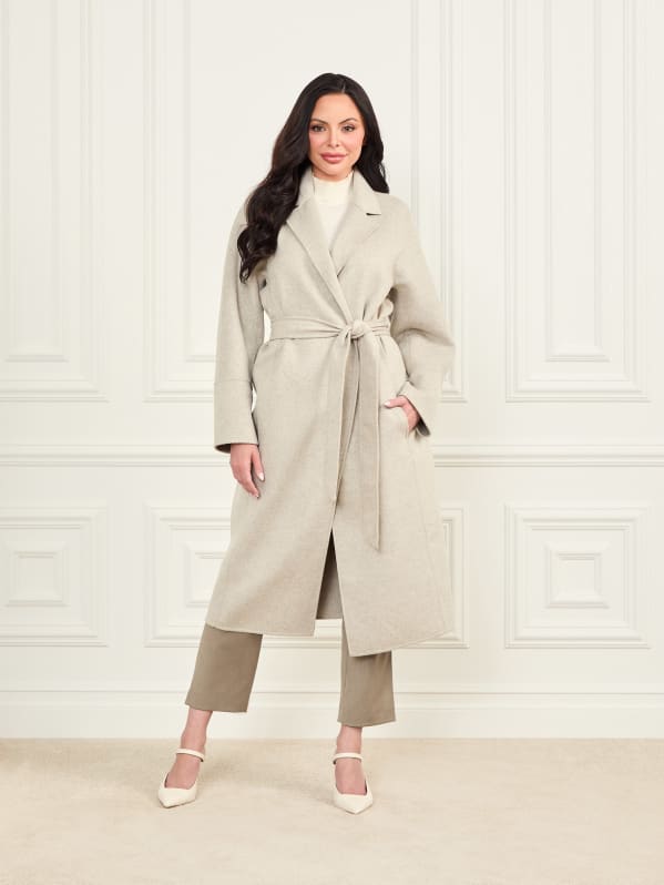 Long wool blend coat plus size outlet