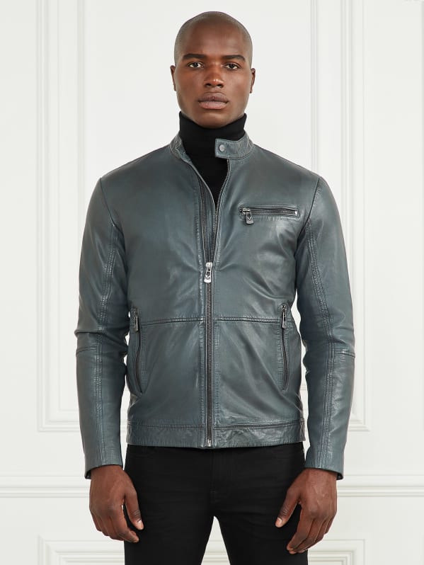 Guess jacket outlet leather