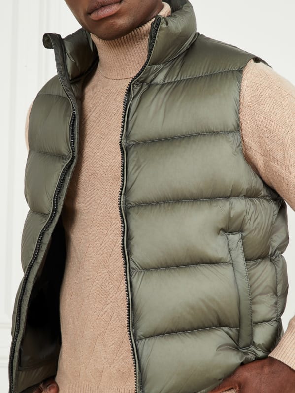 Guess puffer vest mens best sale