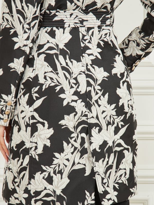 Guess floral trench coat sale