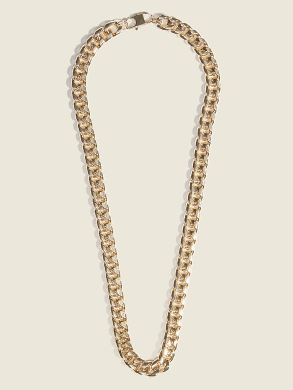Gold Tone Cuban Link Necklace GUESS Canada