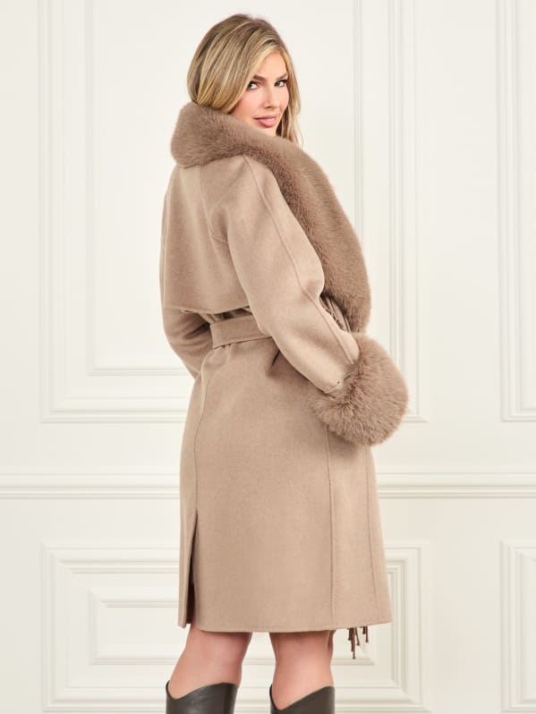 Rios shaggy long coat -Light blue- – Muel Chic