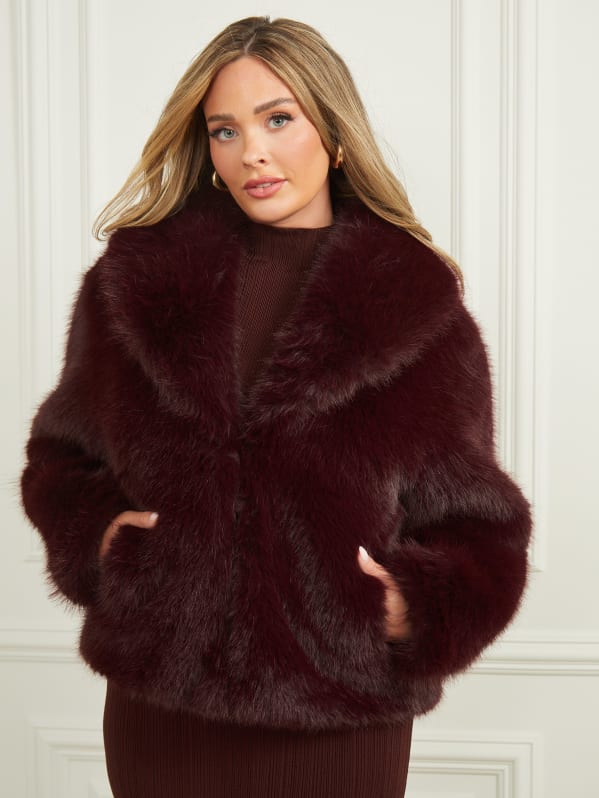 Guess women's faux fur jackets outlet