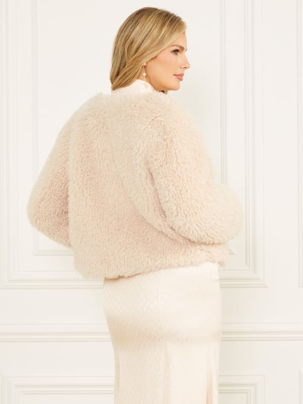 Guess faux fur bomber jacket hot sale