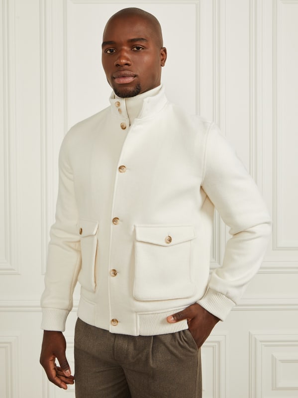 Guess textured asymmetric zip wool blend coat deals