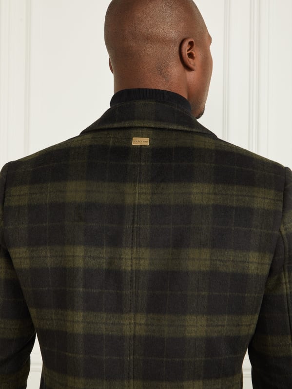 Guess plaid coat discount