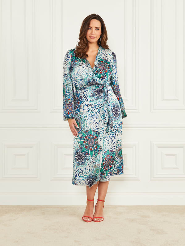 Mina Printed Wrap Dress Marciano