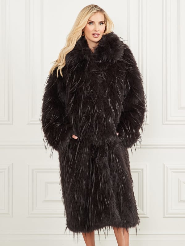 Guess fur coat best sale