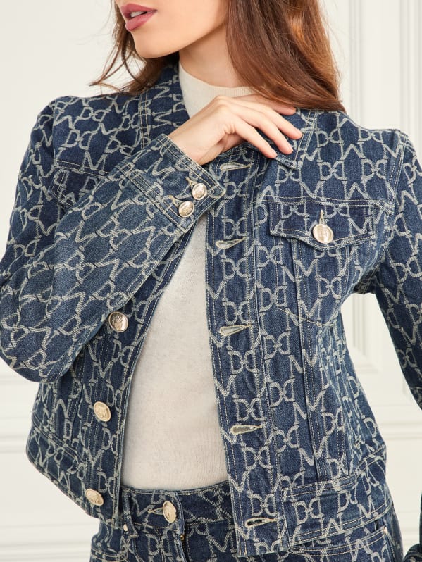 Bea Monogram Denim Trucker Jacket GUESS Canada